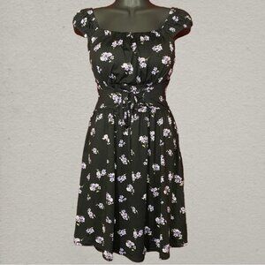 No Boundaries Black Floral Midi Dress